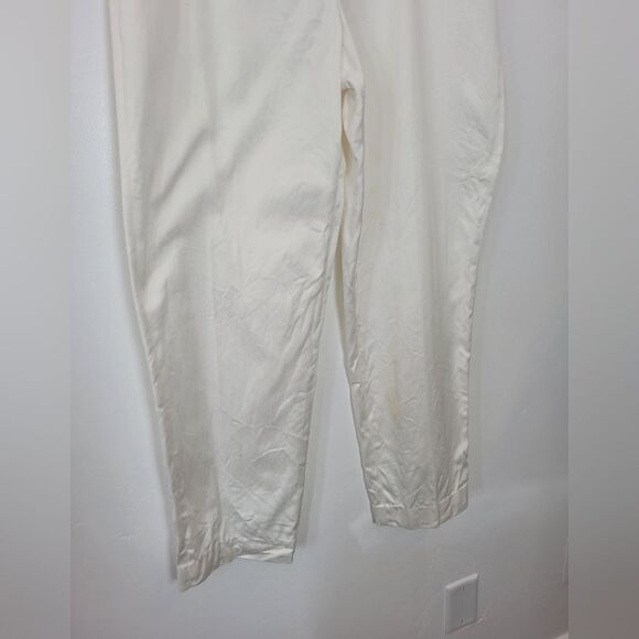 *Flawed* Vintage Giorgio Armani Le Collezioni White Dress Pants High Waist 14 - Picture 3 of 12